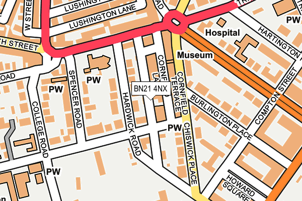 BN21 4NX map - OS OpenMap – Local (Ordnance Survey)