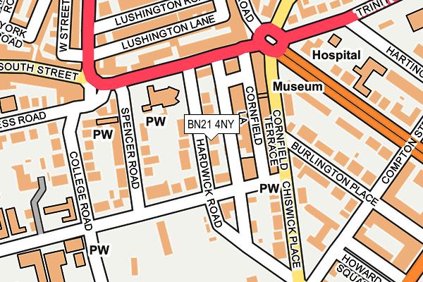 BN21 4NY map - OS OpenMap – Local (Ordnance Survey)