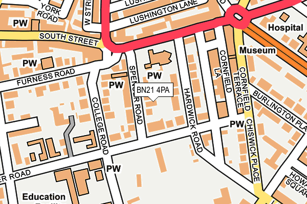 BN21 4PA map - OS OpenMap – Local (Ordnance Survey)