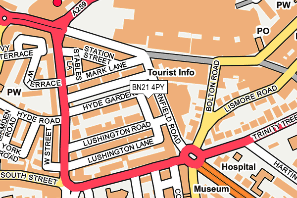 BN21 4PY map - OS OpenMap – Local (Ordnance Survey)