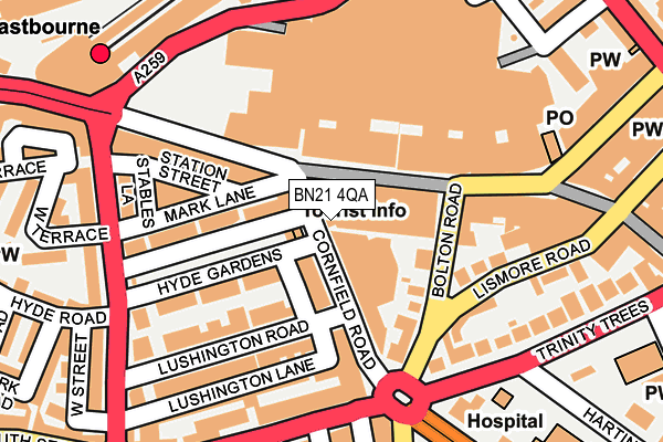 BN21 4QA map - OS OpenMap – Local (Ordnance Survey)