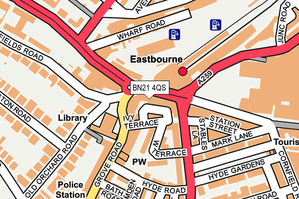 BN21 4QS map - OS OpenMap – Local (Ordnance Survey)