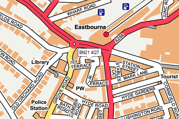 BN21 4QT map - OS OpenMap – Local (Ordnance Survey)