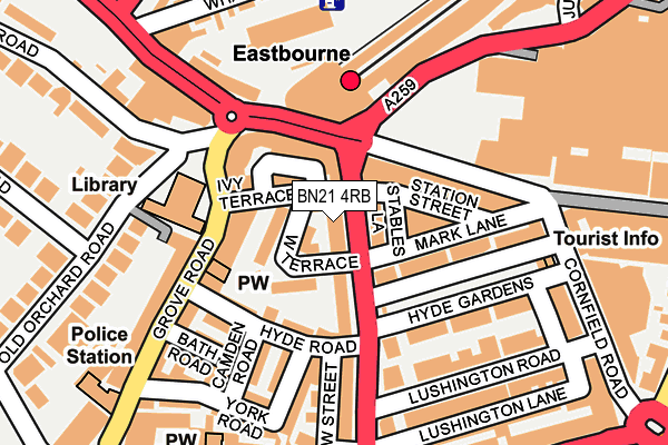 BN21 4RB map - OS OpenMap – Local (Ordnance Survey)