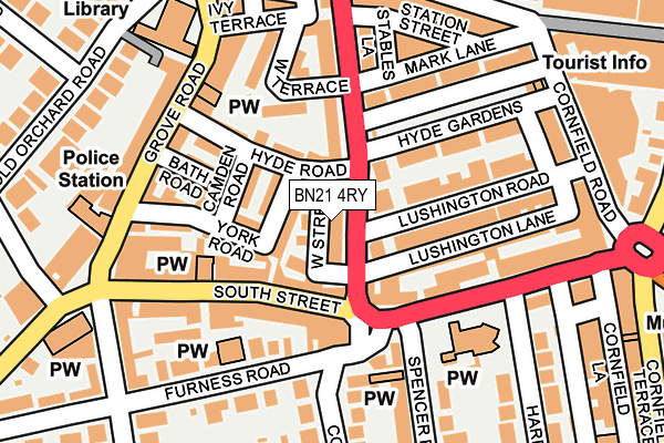 BN21 4RY map - OS OpenMap – Local (Ordnance Survey)
