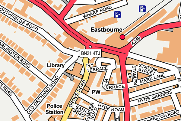 BN21 4TJ map - OS OpenMap – Local (Ordnance Survey)