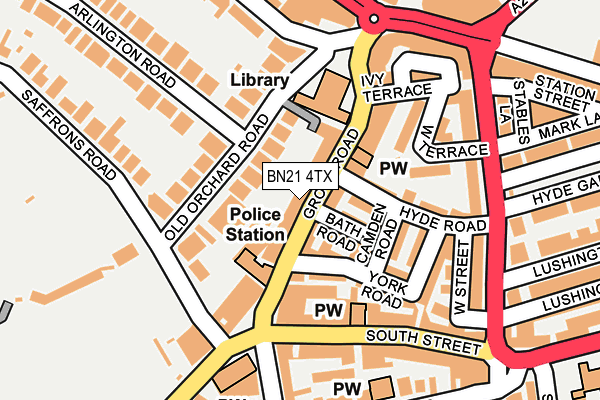 BN21 4TX map - OS OpenMap – Local (Ordnance Survey)