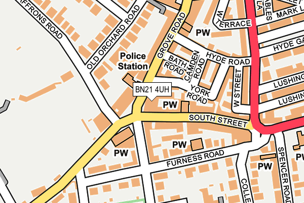 BN21 4UH map - OS OpenMap – Local (Ordnance Survey)