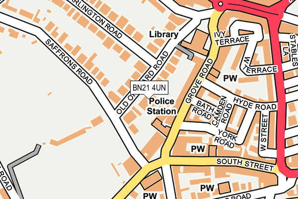 BN21 4UN map - OS OpenMap – Local (Ordnance Survey)