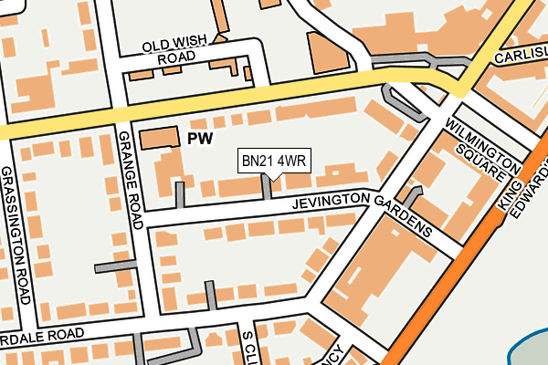 BN21 4WR map - OS OpenMap – Local (Ordnance Survey)