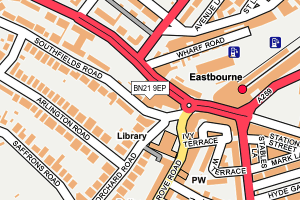 BN21 9EP map - OS OpenMap – Local (Ordnance Survey)