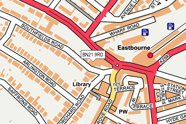 BN21 9RD map - OS OpenMap – Local (Ordnance Survey)