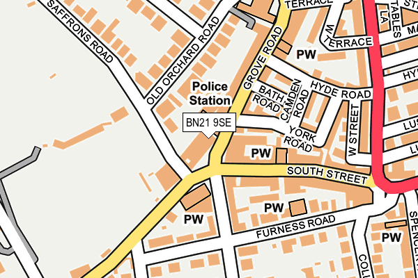 BN21 9SE map - OS OpenMap – Local (Ordnance Survey)