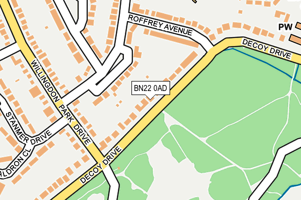 BN22 0AD map - OS OpenMap – Local (Ordnance Survey)