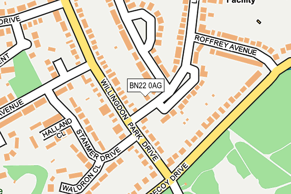 BN22 0AG map - OS OpenMap – Local (Ordnance Survey)