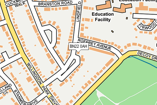 BN22 0AH map - OS OpenMap – Local (Ordnance Survey)