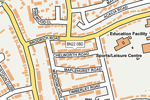 BN22 0BD map - OS OpenMap – Local (Ordnance Survey)