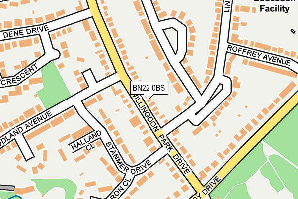 BN22 0BS map - OS OpenMap – Local (Ordnance Survey)