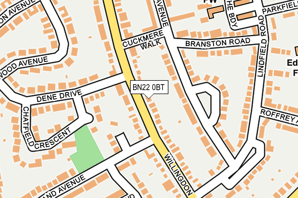 BN22 0BT map - OS OpenMap – Local (Ordnance Survey)