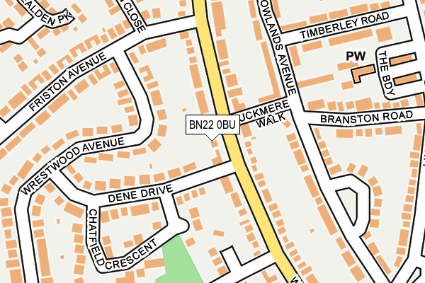 BN22 0BU map - OS OpenMap – Local (Ordnance Survey)