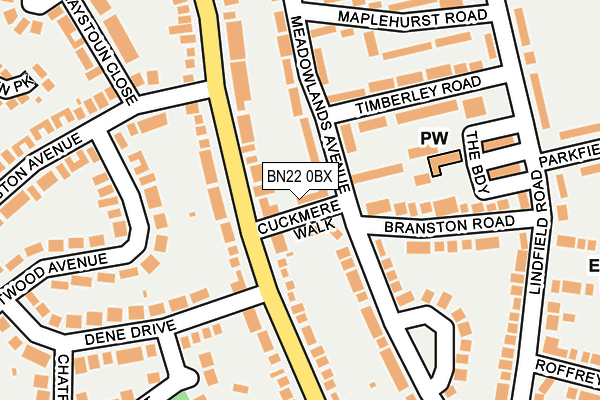 BN22 0BX map - OS OpenMap – Local (Ordnance Survey)
