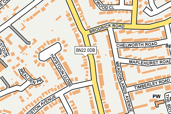 BN22 0DB map - OS OpenMap – Local (Ordnance Survey)
