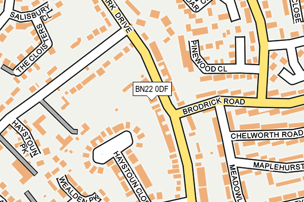 BN22 0DF map - OS OpenMap – Local (Ordnance Survey)