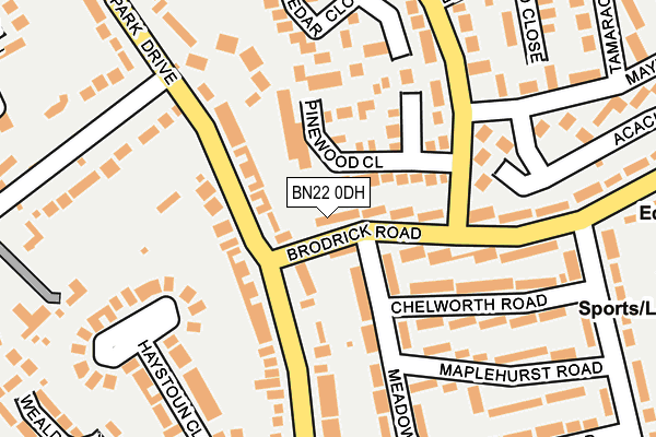 BN22 0DH map - OS OpenMap – Local (Ordnance Survey)