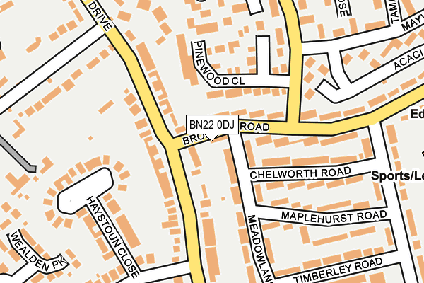 BN22 0DJ map - OS OpenMap – Local (Ordnance Survey)