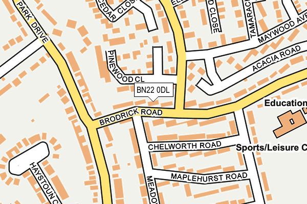 BN22 0DL map - OS OpenMap – Local (Ordnance Survey)