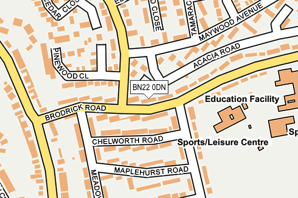 BN22 0DN map - OS OpenMap – Local (Ordnance Survey)
