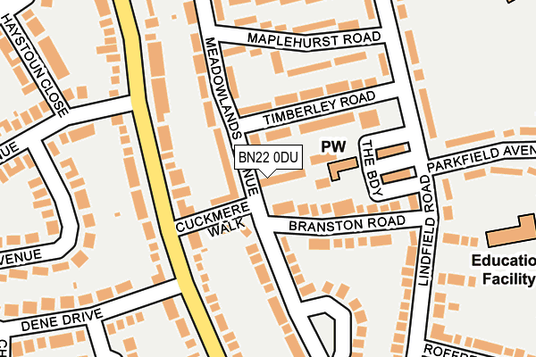 BN22 0DU map - OS OpenMap – Local (Ordnance Survey)