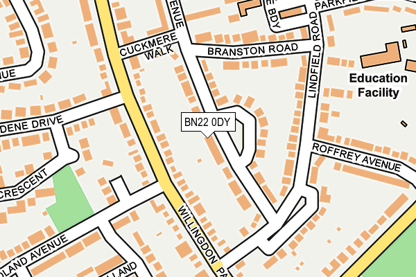 BN22 0DY map - OS OpenMap – Local (Ordnance Survey)