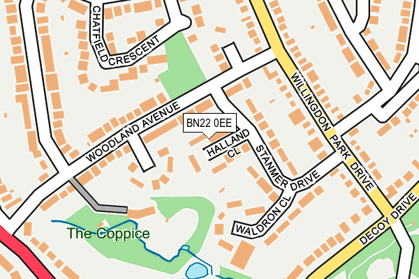 BN22 0EE map - OS OpenMap – Local (Ordnance Survey)