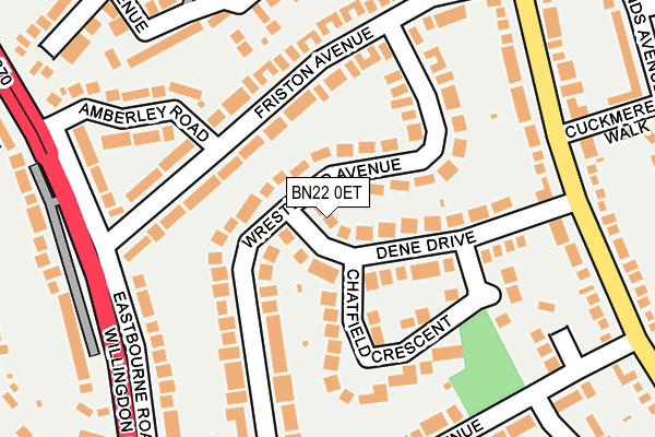 BN22 0ET map - OS OpenMap – Local (Ordnance Survey)