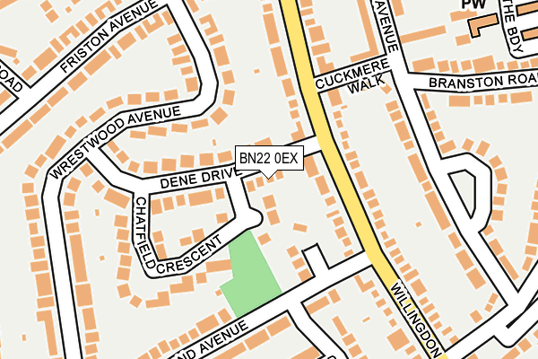 BN22 0EX map - OS OpenMap – Local (Ordnance Survey)