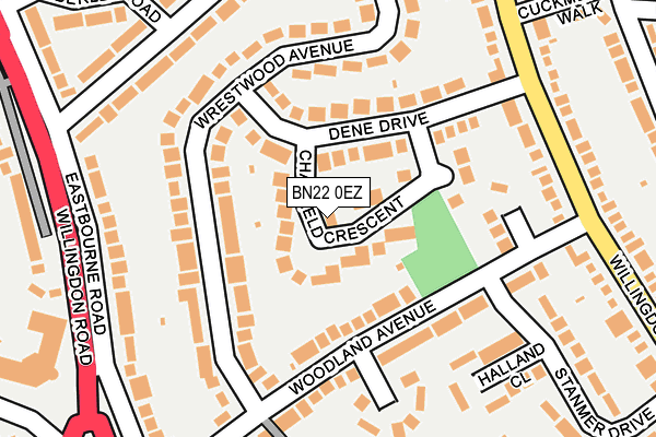 BN22 0EZ map - OS OpenMap – Local (Ordnance Survey)