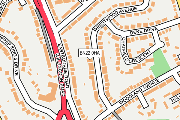 BN22 0HA map - OS OpenMap – Local (Ordnance Survey)