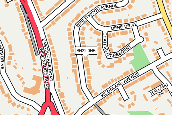 BN22 0HB map - OS OpenMap – Local (Ordnance Survey)