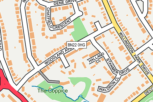 BN22 0HG map - OS OpenMap – Local (Ordnance Survey)