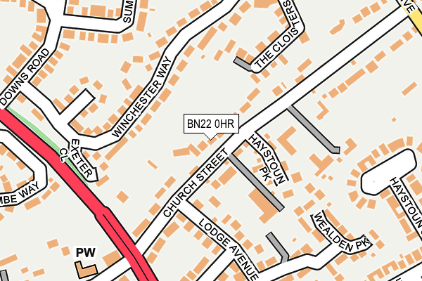 BN22 0HR map - OS OpenMap – Local (Ordnance Survey)