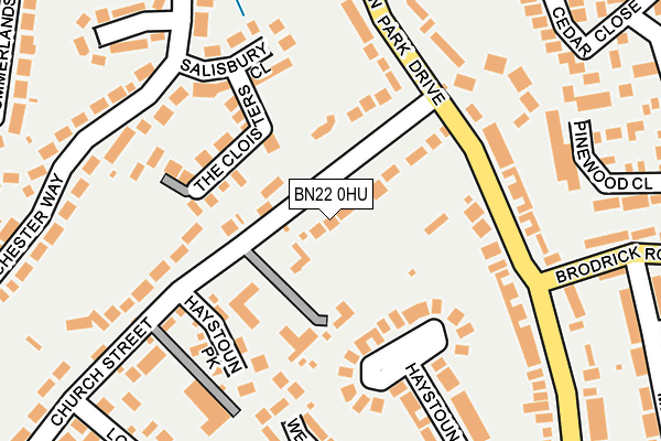 BN22 0HU map - OS OpenMap – Local (Ordnance Survey)