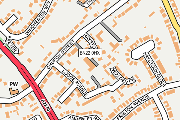 BN22 0HX map - OS OpenMap – Local (Ordnance Survey)