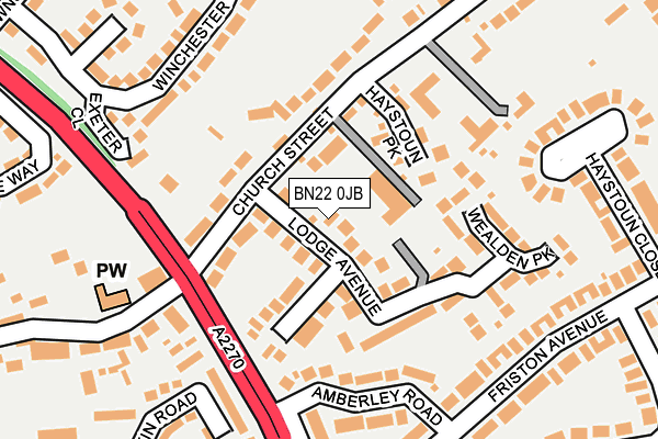 BN22 0JB map - OS OpenMap – Local (Ordnance Survey)