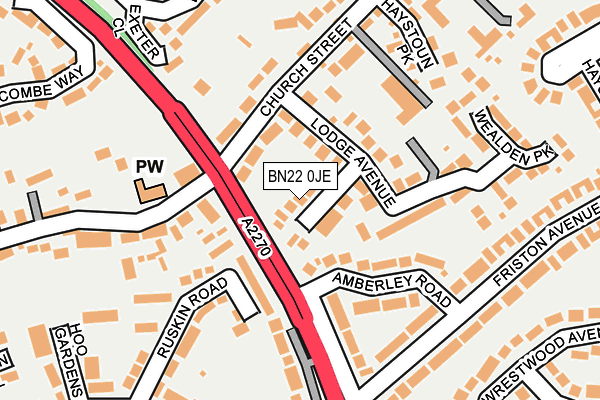 BN22 0JE map - OS OpenMap – Local (Ordnance Survey)