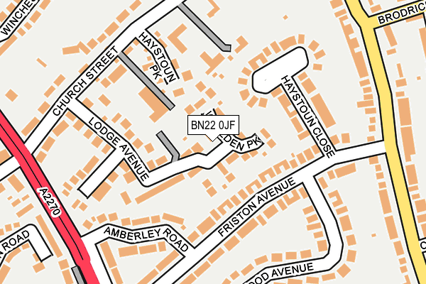 BN22 0JF map - OS OpenMap – Local (Ordnance Survey)