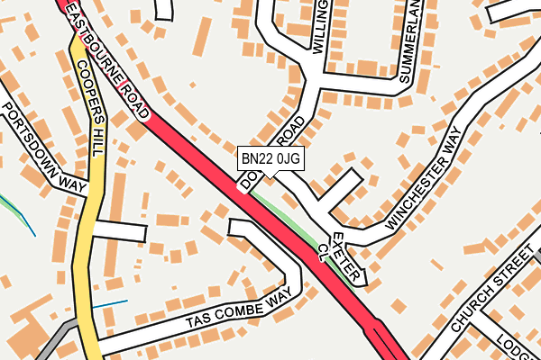 BN22 0JG map - OS OpenMap – Local (Ordnance Survey)