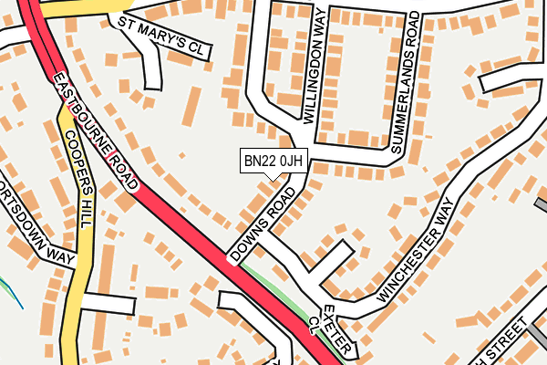 BN22 0JH map - OS OpenMap – Local (Ordnance Survey)