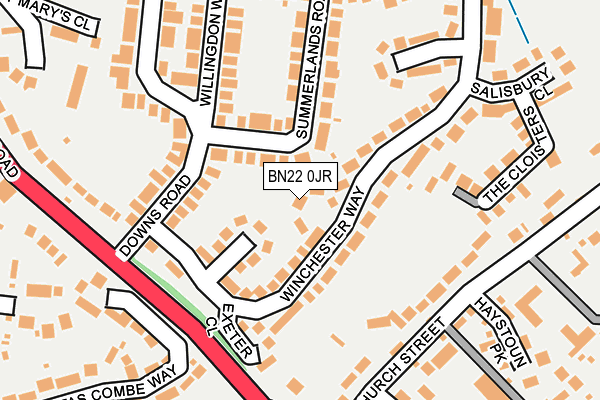 BN22 0JR map - OS OpenMap – Local (Ordnance Survey)