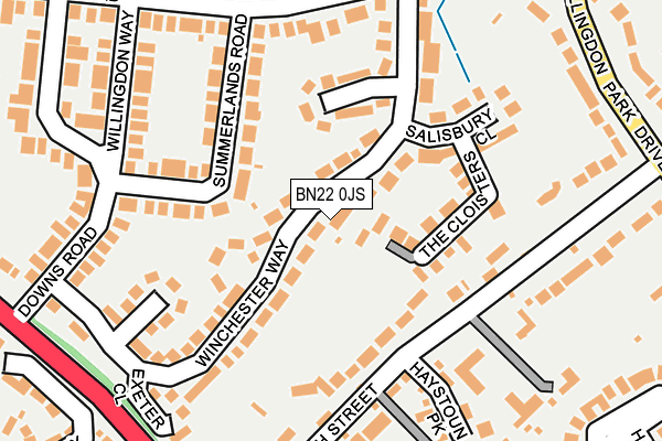 BN22 0JS map - OS OpenMap – Local (Ordnance Survey)